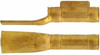 Ramrod pipe, brass, entry pipe with skirt, octagon with rings, for 5/16" ramrod